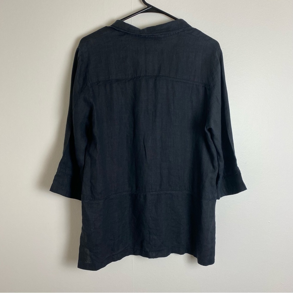 Harve Bernard Linen Button Front Lagenlook Shirt - Picture 12 of 14